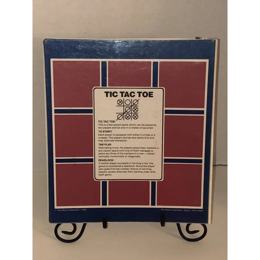 Vintage 70s Mead TIC TAC TOE Game 3-Ring Binder 1978 Metal Hinges 29450